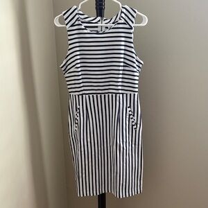 Old Navy Navy and White Striped Mini Dress